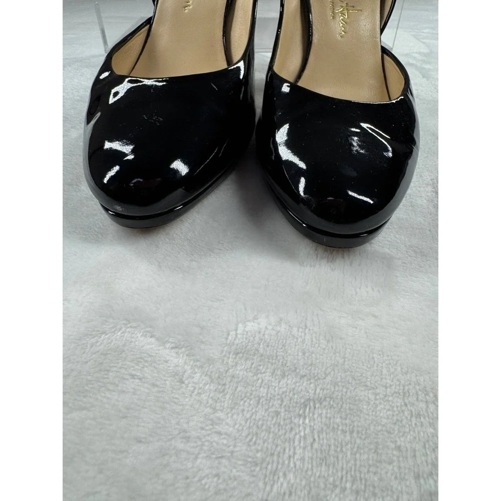 Cole Haan Slingback Pumps Women's 6‎ Black Patent Leather Ankle Strap High Heel